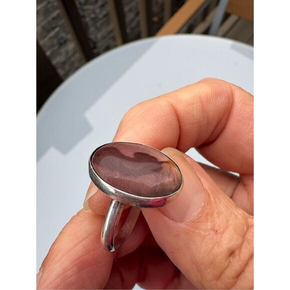 Ring, Chocolate Brown Agate & Sterling Silver Ring, size 7.5, NEW, Handmade - Picture 3 of 8